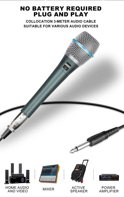 BT87 Wired Dynamic Microphone, Special Pickup Microphone For Musical Instruments, Vocal Recording Microphone