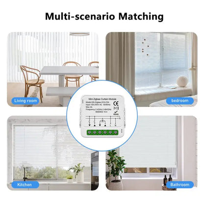 Tuya ZigBee/WiFi Smart Curtain Switch Mini Module For Roller Shutter Blinds Motor QS-S10-C04/ECC02 Switches Support Alexa Google