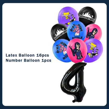 Fortnite Theme Birthday Party Decorations Shooting Game Balloon Cup Plate Tablecloth Banner Baby Shower Kid Favors Supplies Gift