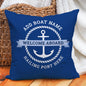 Custom Boat Name Pillow Covers Personalized Nautical Anchor Cushion Cases for Yacht Home Decor Beach House Welcome Aboard