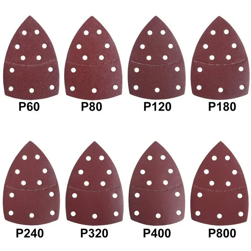 10pc Mouse Detail Sander Sandpaper 11 Holes Triangular Sanding Paper for Multi Sander Bosch PSM 160A Detail Palm 40-2000 Grits