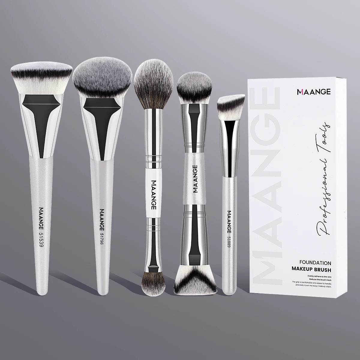 MAANGE NEW 5PCS Makeup Brushes Set Soft Dense Foundation Blush Powder Blending Female Cosmetics Kabuki Beauty Makeup Brush Tools