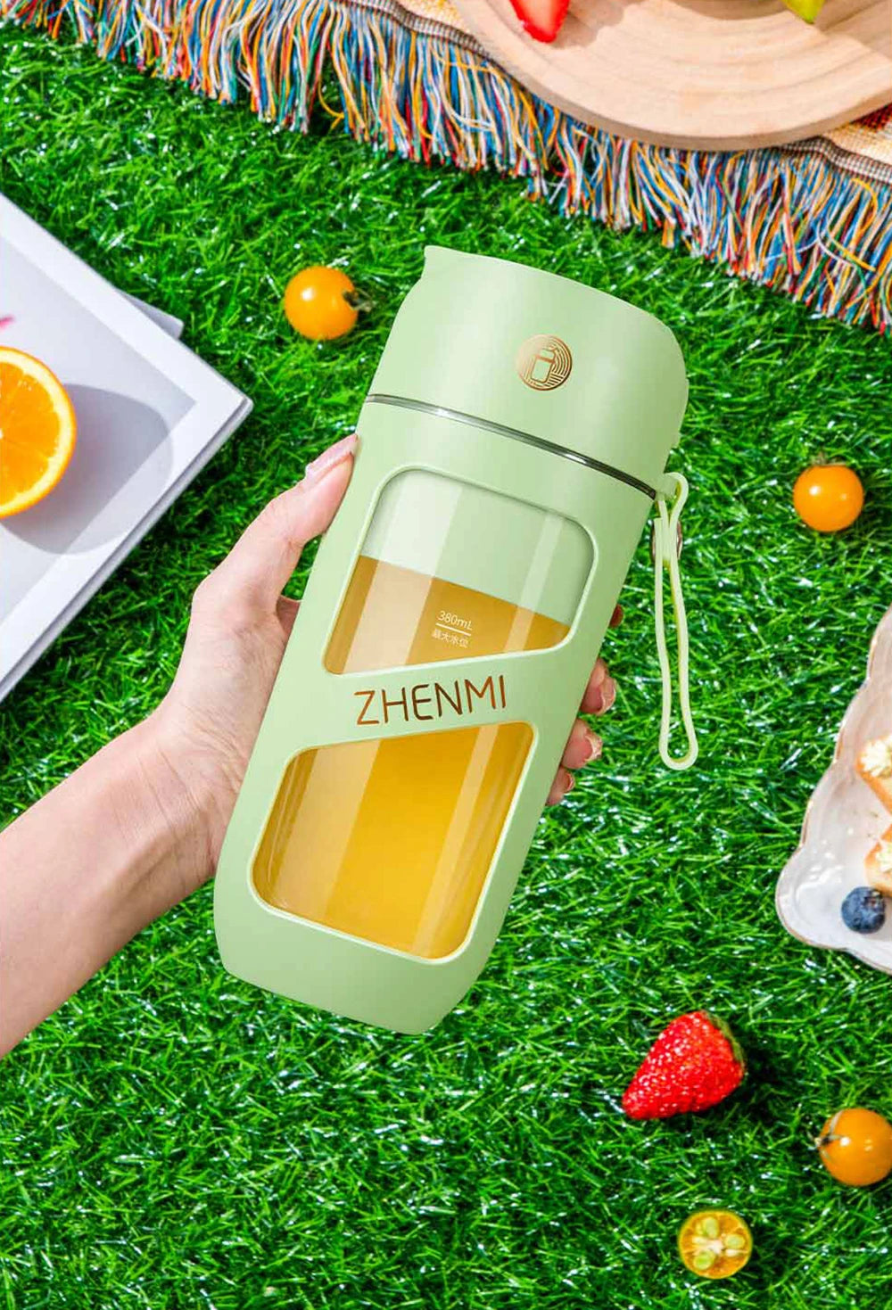 ZHENMI Portable Vacuum Juicer Crushed Ice Mixer Electric Mini Blender Fruit Vegetables Quick Juicing Kitchen Food Processor