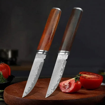 Wood Handle Damascus Steel Boning Fruit KnifeDamascus Knife BBQ Cleaver Meat Vegetables Slicing Fish Kitchen Knives Chef Knife