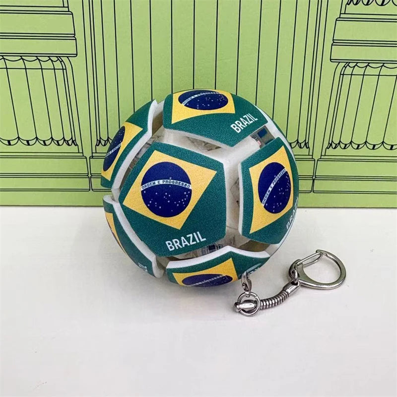 Soccer Ball Fidget Button Keychain Clicky Stress Relief Toy 3D Soccer Football Sport Ball for Men Women Car Key Handbag Gift