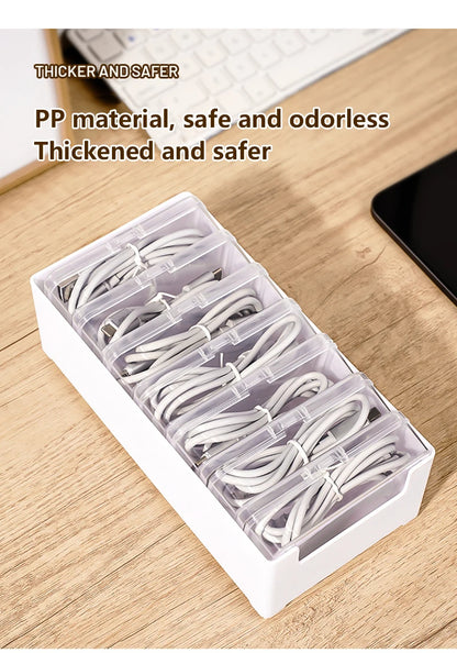 1Set Cable Storage Box Multifunctional Desk Organizer Bag Wire Charging Management Box Jewelry Storage Container For Home Office