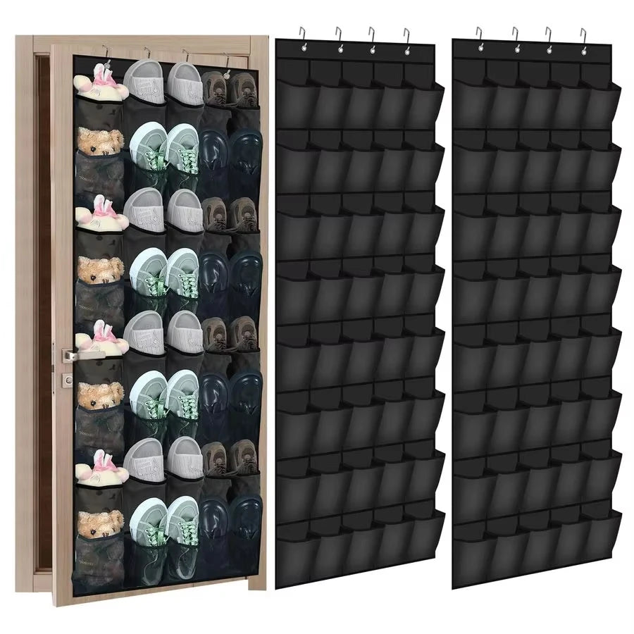 14/24/40 Grids Over The Door Shoe Rack  Mesh Pockets Hanging Shoe Organizer For Closet Hanging Shoe Rack Holder