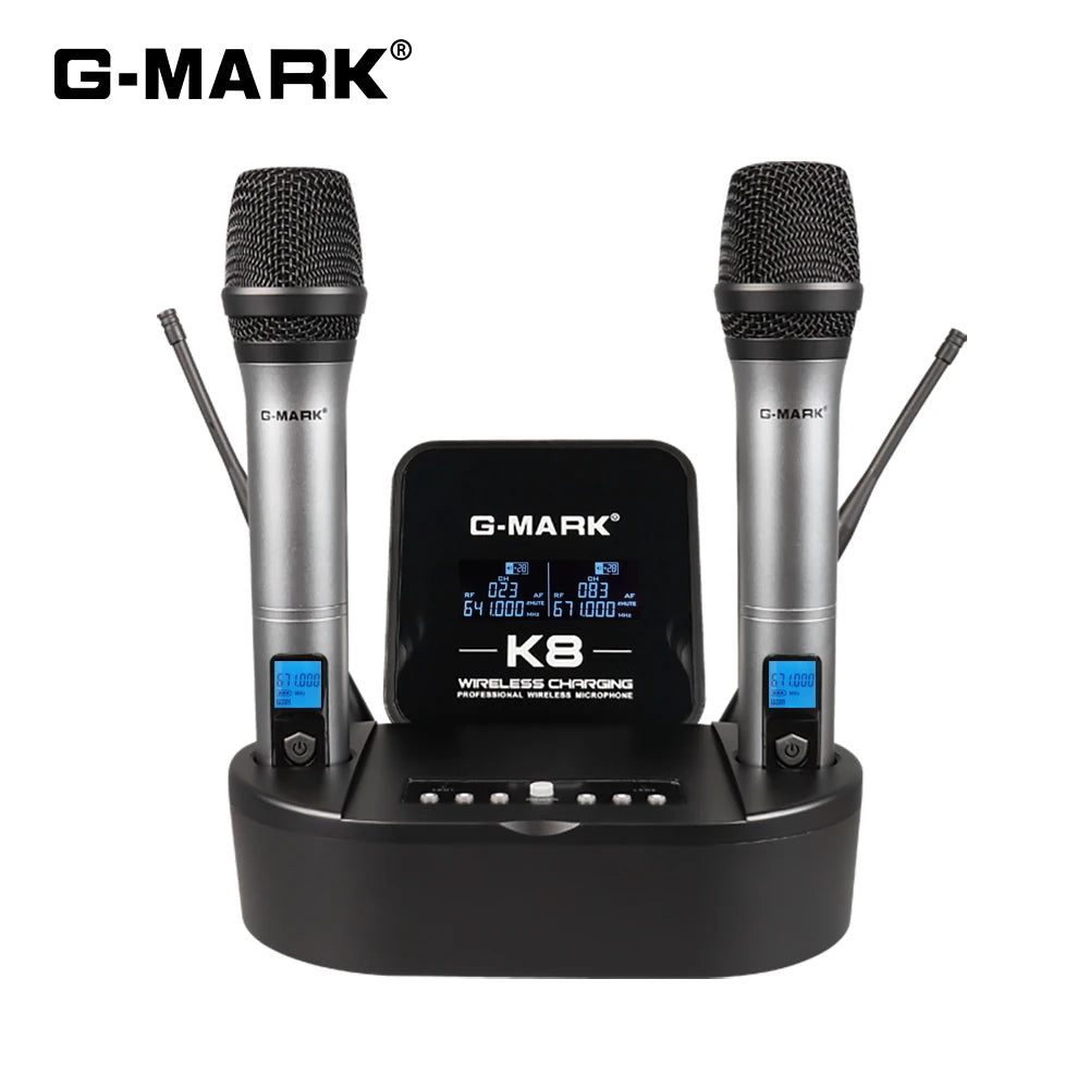 Microphon Wireless G-MARK K8 UHF Karaoke Mic With Lithium Battery For Stage Party Show Church Wedding Teaching