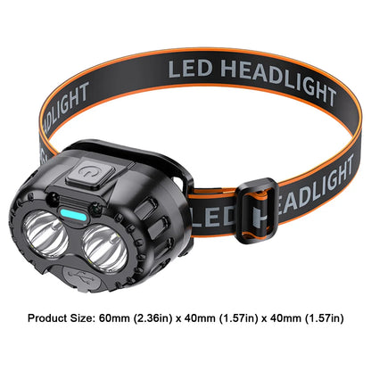 Powerful LED Headlamp Motion Sensor Emergency Head Flashlight 250LM High Brightness Headlight for Outdoor Fishing Camping Hiking