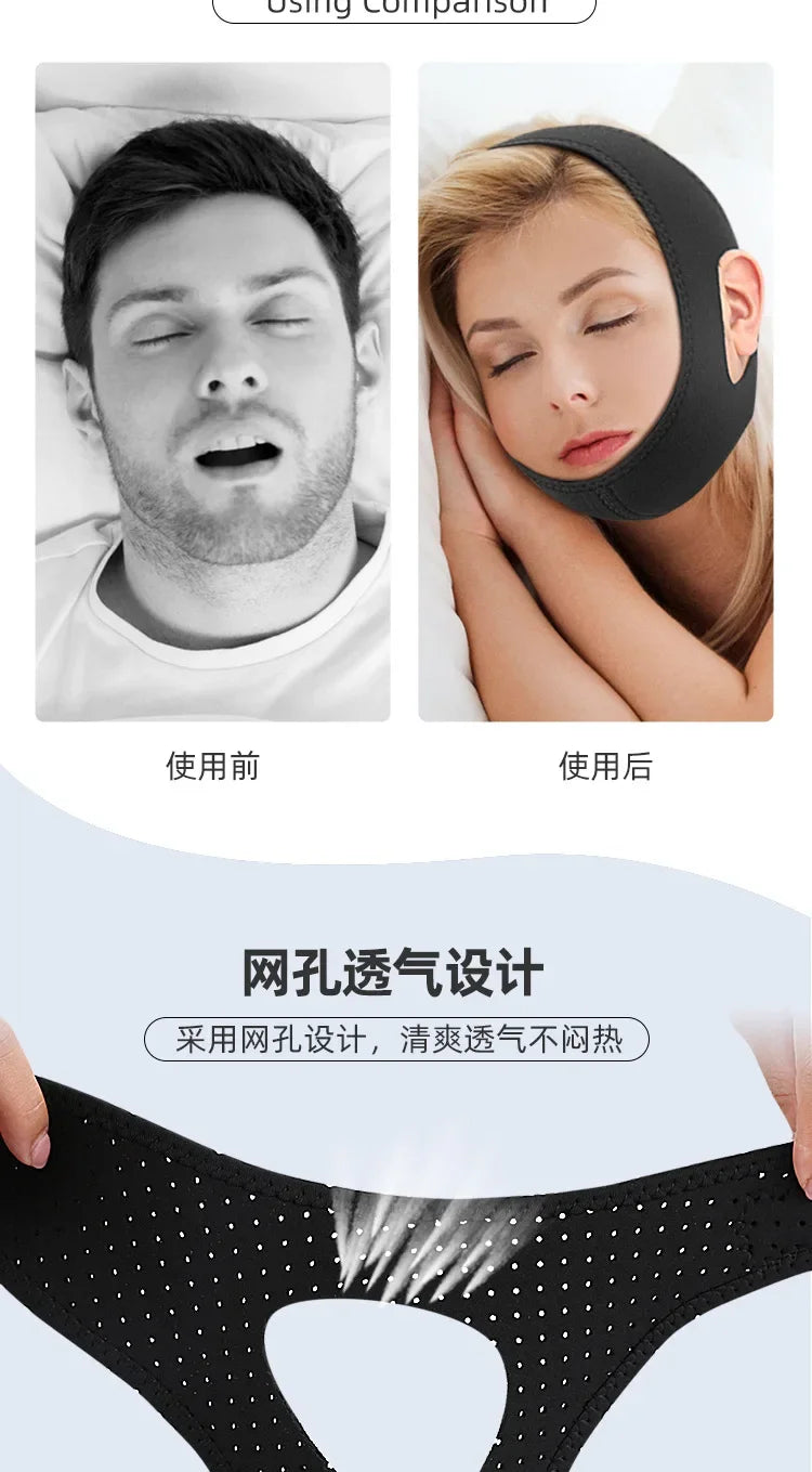 Anti Snore Belt Stop Snoring Chin Strap Woman Man Night Sleeping Support Aid Tools Snoring Protection Jaw Bandage Health Care