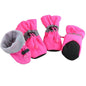 Dog Shoes 4pcs Waterproof Anti-Slip, Winter Warm Boots with Socks, Breathable Soft Pet Outdoor Accessories