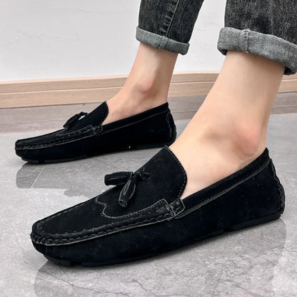 Loafer Men Orange Loafers Tassel Decor Slip on Driving Shoes Casual Business Moccasins Breathable Male Footwear Loafers