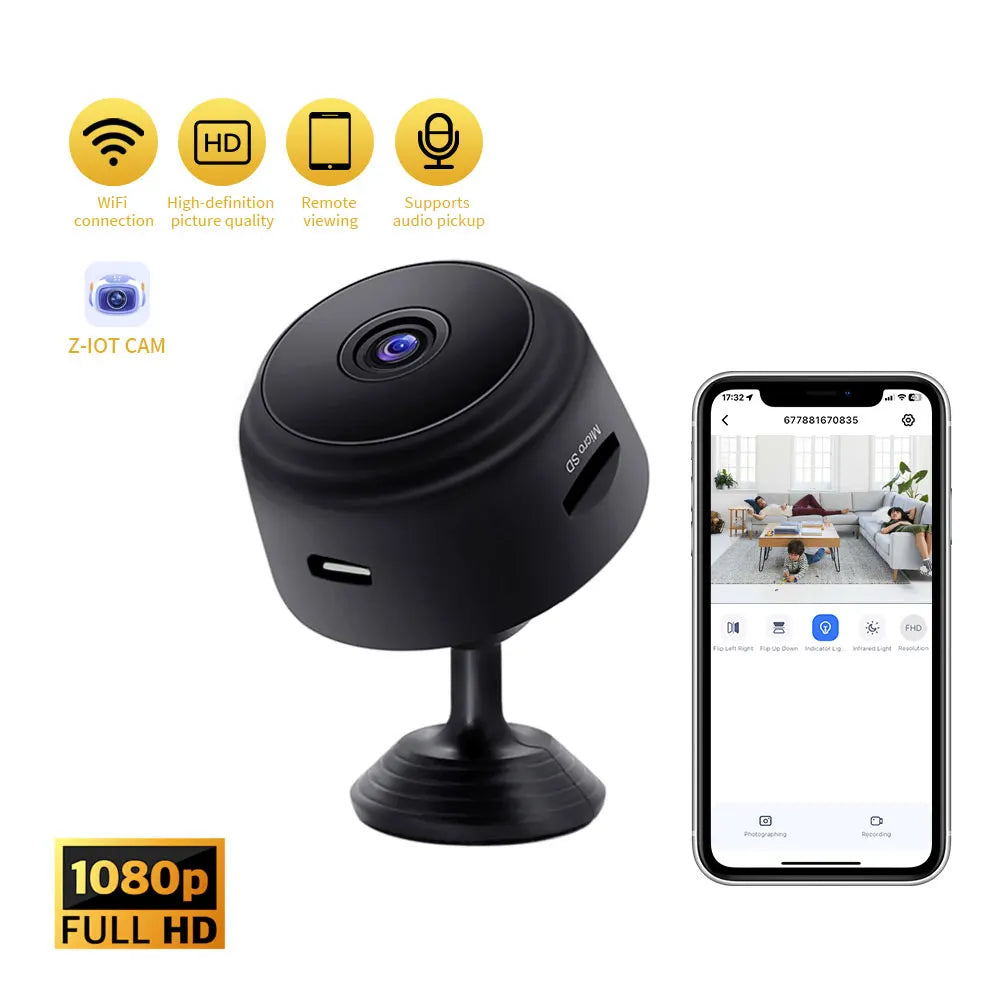 WiFi Mini Camera Security Protection Camera Smart Home Wireless Video Recorder Baby Monitoring Camera for Infants And Pets