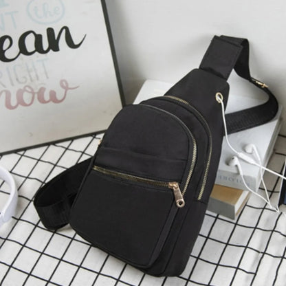 Women's Crossbody Bag New Korean Simple Women's Chest Bag Large Capacity Women's Outdoor Casual Embroidery Quilt Single Shoulder
