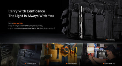 ACEBEAM TAC 2AA EDC Flashlight Rechargeable Wide Voltage(1.2-4.8V) LED Torch With Self Defense Strobe Mode Flashlights Camping