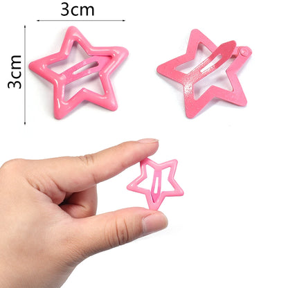 50pcs Colorful Star BB Hair Clips Girls Y2K Cute Star Barrettes Women Simple Metal Snap Clip Headdress Hair Jewelry Accessories