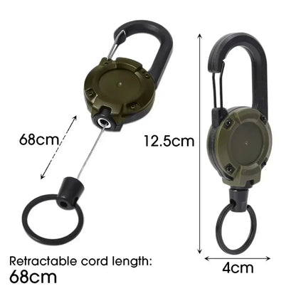 1Pcs Heavy Duty Retractable ID Badge Reels with Carabiner – Anti-Theft Keychain for Work, Hospital & Outdoor