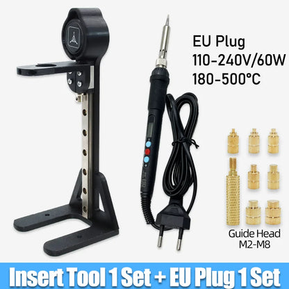 Heat Set Inserts Press Tool and Soldering Iron Tip Insert Threaded Kit Brass Nut M3 Solder for 3d Printer Plastic Case Insertion