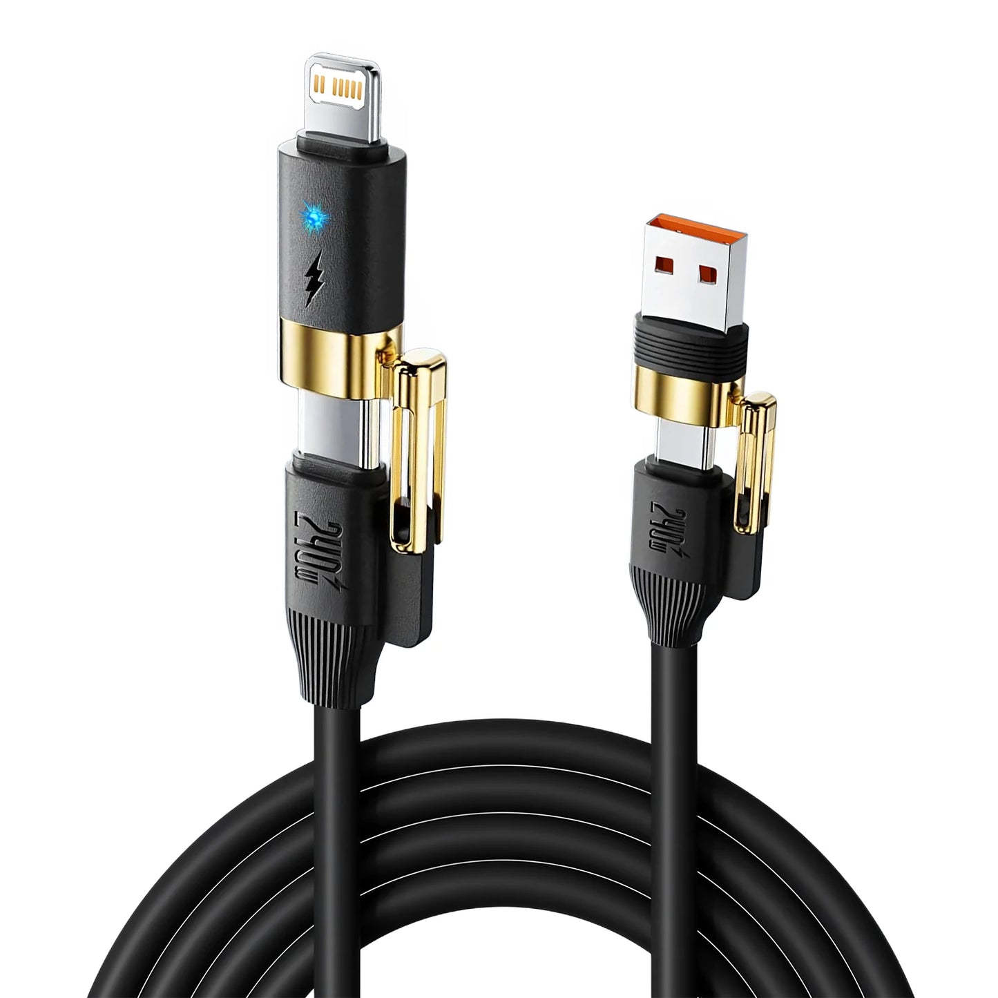 Kabel do szybkiego ładowania i transmisji danych 4 w 1 USB-C do USB-C ze stopu cynku do iPhone 15 14 13 Samsung Huawei Xiaomi