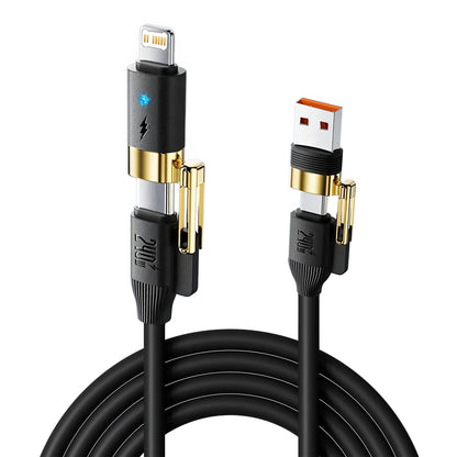 Kabel do szybkiego ładowania i transmisji danych 4 w 1 USB-C do USB-C ze stopu cynku do iPhone 15 14 13 Samsung Huawei Xiaomi