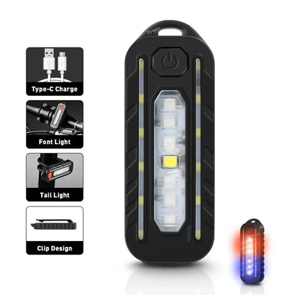 Keychain Flashlight for Police USB Recharge LED Flashlight Shoulder Clip Lights Warning Flashing Light Outdoor Work Light Lamp