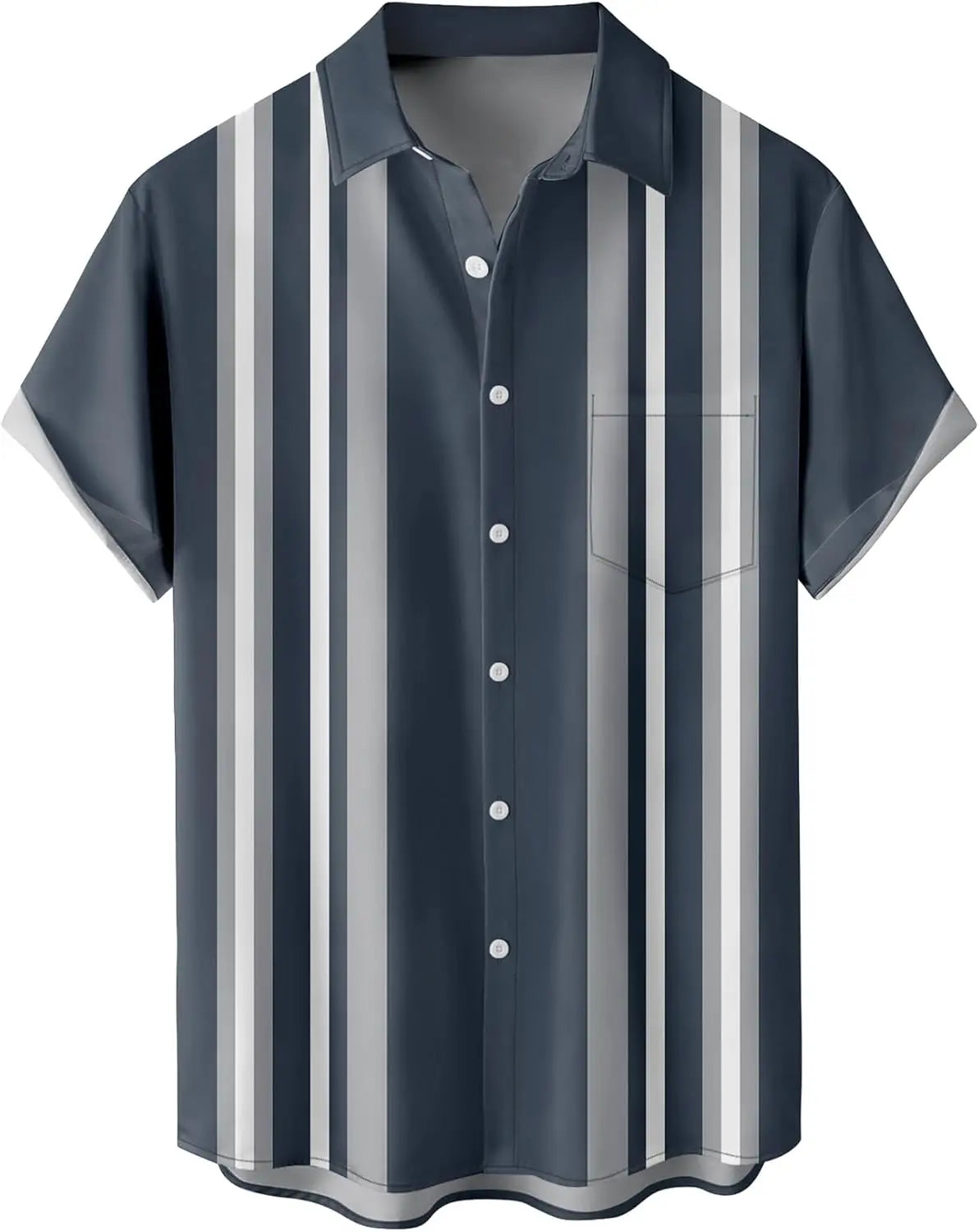 Summer Men's Gradient Sketch Coconut Tree 3D Printed Shirt, Vintage Hawaiian Tropical Quick Drying Loose Shirt