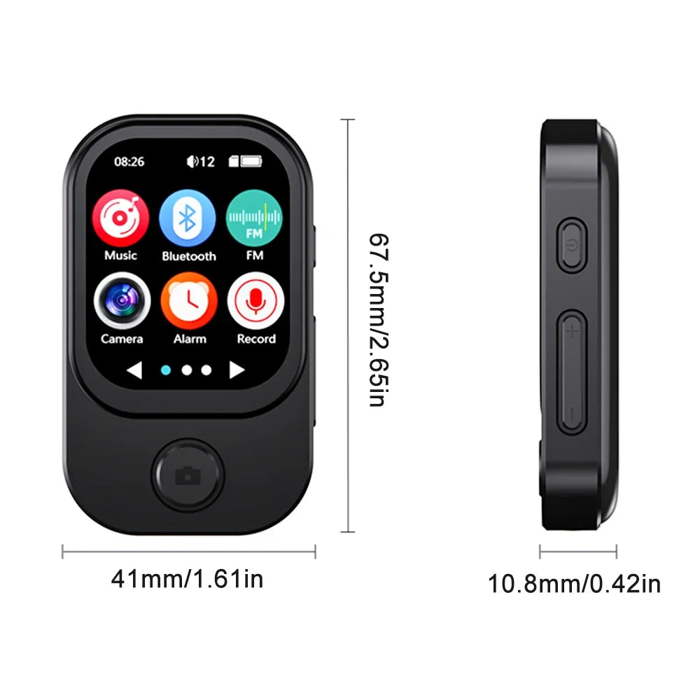 MP3 Player HiFi 2026 New Bluetooth 5.3 Sports Sound Music Walkman with Camera for Photos Built-in FM Radio Voice Recorder