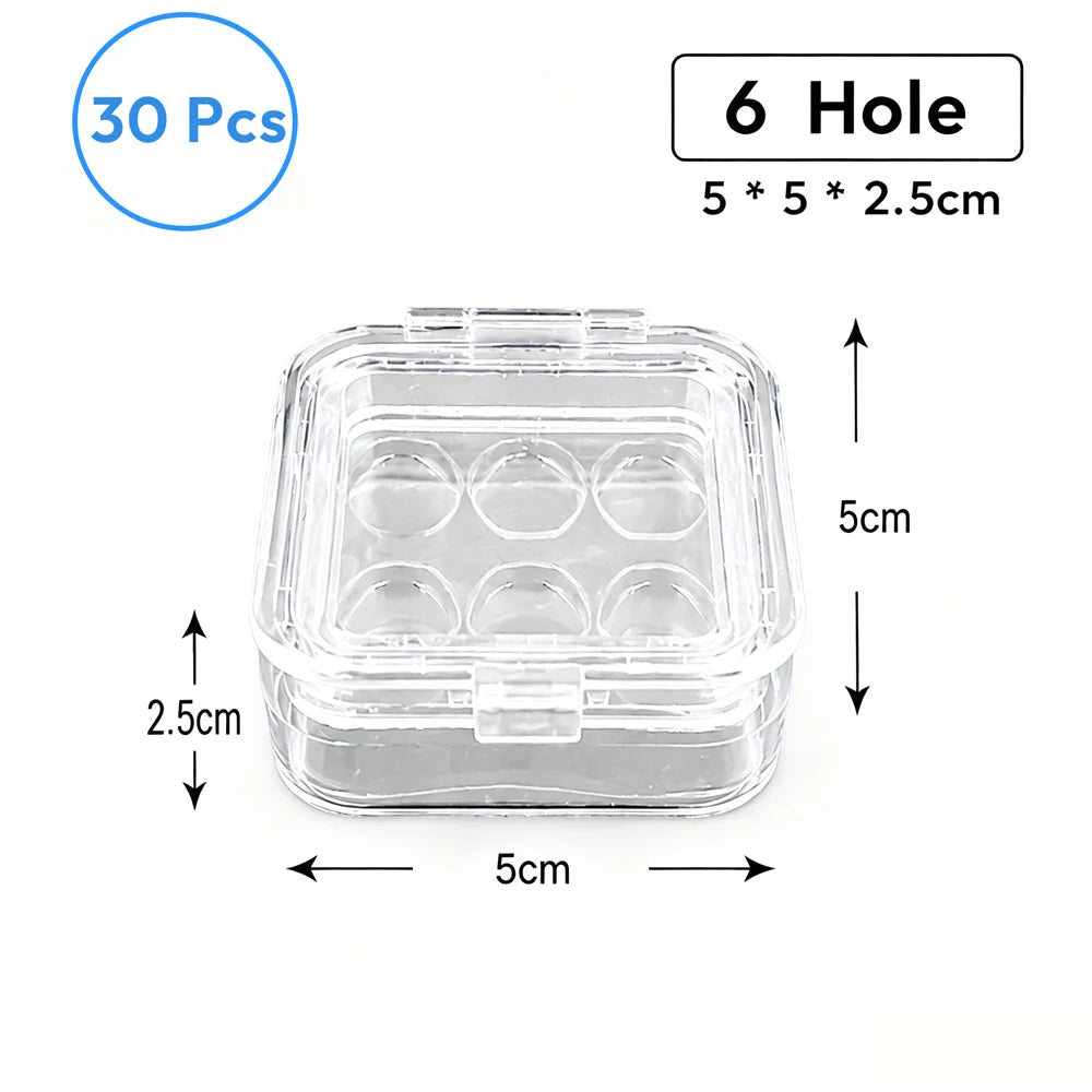 Dental Veneer Membrane Box with Film Transparent Denture Storage Box with 6/16 Hole for Small Crown Dentistry Materials Tools