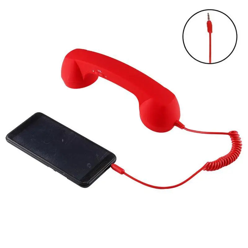 3.5mm Universal Retro Telephone Handset Retro Telephone Receiver Handset Mini Microphone Speaker for Mobile Phones Computers