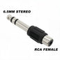 5pcs 6.35/6.5mm Male to 3.5mm Audio Stereo Mono Jack Female To Male Audio Jack Connector Adapter Converter Speaker