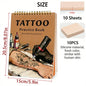 SUANGL Tattoo Practice Skin Book Set-10 Sheets of 1mm Double-side Skin Suitable for Beginners and Studio Students To Practice