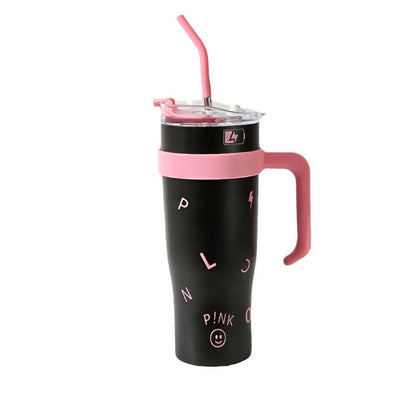 Stylish High Capacity Insulated Stainless Steel Water Bottle with Straw for Women Outdoor Sports Cup