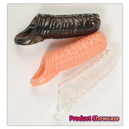 Penis Sleeve Reusable Sexy Toys for Men Penis Silicone Cock Sleeve Massage Adult Products For Woman Gay Penis Toys Sexual Goods