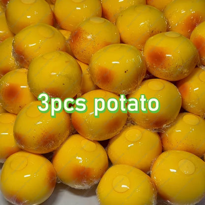 Crunchy Squishy Potato Stress Ball Fidget Toy Crispy Potato Squishy Squeeze Ball Handmade Round Blocks Filled ASMR for Adult