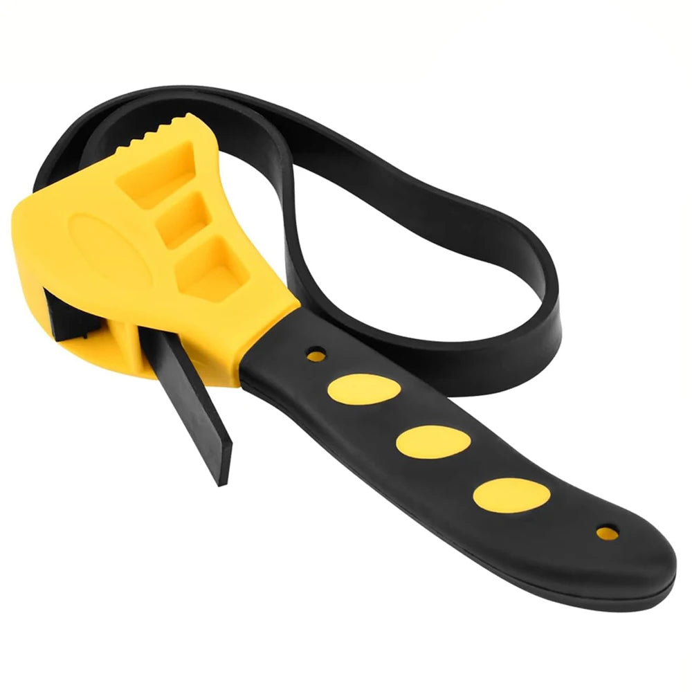 6inch Belt Wrench Oil Filter Puller Strap Spanner Chain Wrench Strap Opener, Adjustable Disassembly Tool Opener Tool