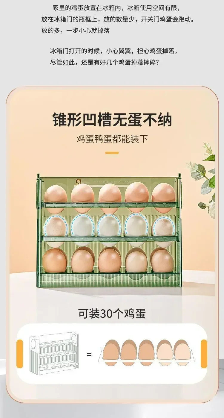 Egg Storage Box Side Door of Refrigerator Storage Organizer Kitchen Reversible Special Egg Storage Tray Kitchen Accessories