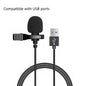1.5m Mini Portable Microphone Condenser Clip-on Lapel Mic Wired USB 3.5mm Type C Microphone For Laptop PC Camera