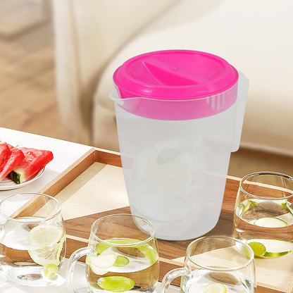 1L Plastic Pitcher with Lid for Juice Water Iced Tea Cold Beverages Milk Beer Lemonade Home Kitchen Office Party Picnic Swimming