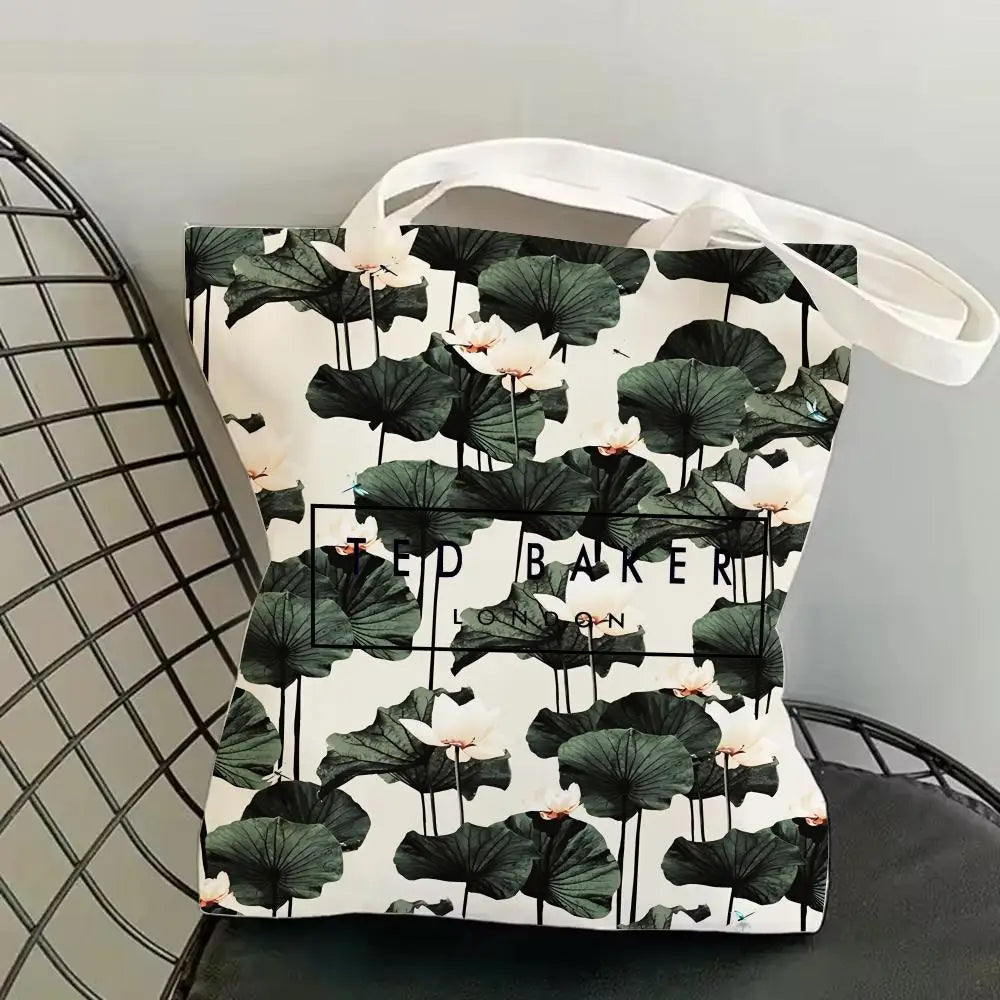 Fashion T-TED B-BAKERs Storage Bags Canvas Double-Sided Print Fashion Shoulder Tote Shopping Bag Gift Eco Handbags