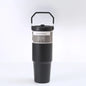 30oz Large Capacity Portable Car Cup Stainless Steel Thermos Cup with Straw & Handle Travel Sports Water Bottle Vacuum Flask