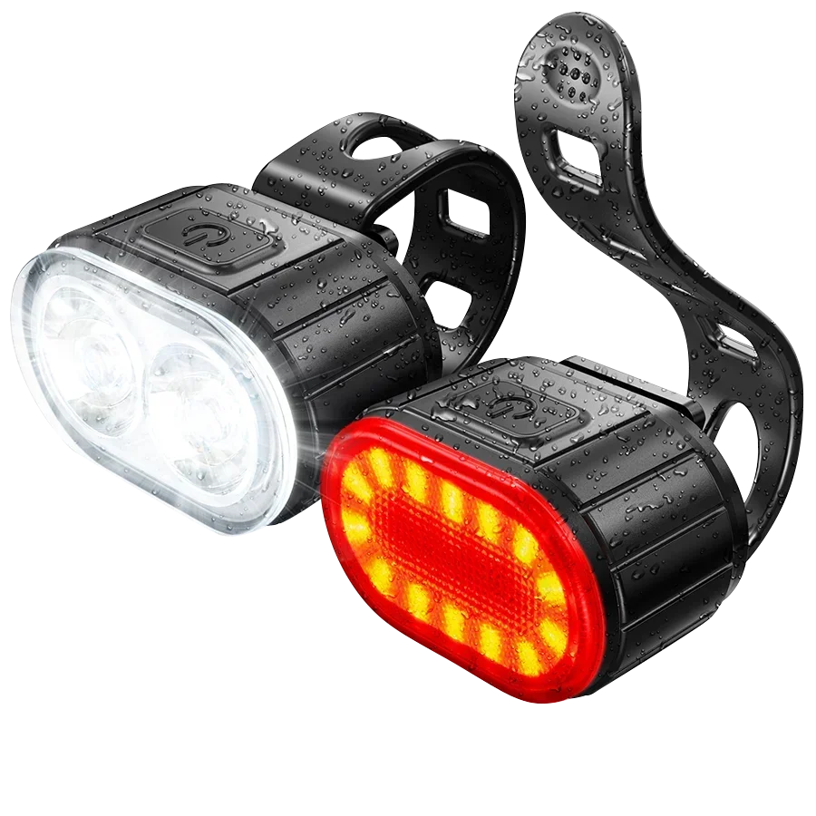 USB-C Rechargeable Bicycle Lights Bike Safety Warning Lamp Outdoor Waterproof Cycling Flashlight For Mountain And Road Bikes