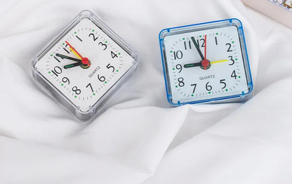 Table Clock Square Alarm Clock Small Alarm Electronic Bed Compact Travel Clock Quartz For Child Students Desk Alarm