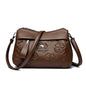 3 Layers Vintage Knurling Shoulder Crossbody Bags for Women Designer Retro PU Leather Ladies Purse Handbags Casual Messenger Bag