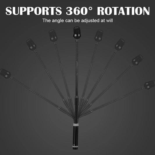 Professional Dynamic Gooseneck Microphone with XLR Connector, Metal DJ Mic, Adjustable Flexible Stand, No Battery Required, Micr