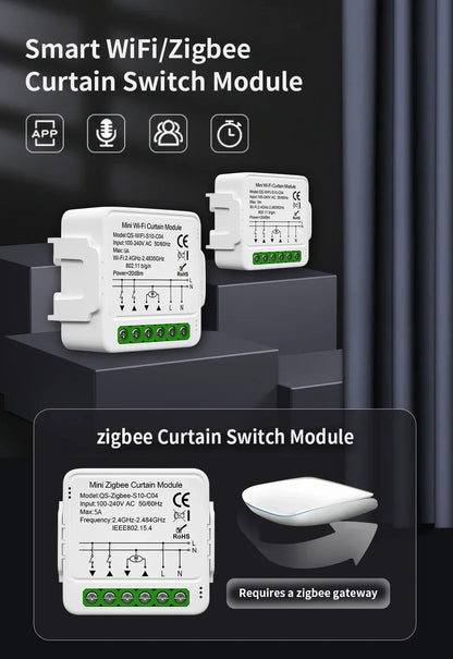 TNCE TUYA WIFI/Zigbee Switch Light Curtain Dimmer Smart DIY MINI Module, 2-way Control Breaker, Voice with Alexa Google Home