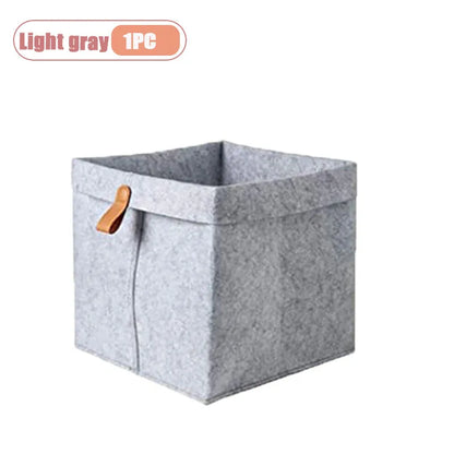 1-5PCS Desktop Organizer Basket Felt Storage Bin for Snacks and Sundries Home Office Desk Tidy Declutter Storage Box