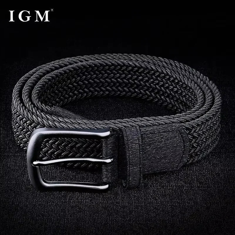 Men Belt Braided Elastic Belt for Men Stretchy Woven Canvas Fashion Belt for Versatile Jeans and Pants