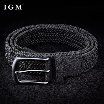 Men Belt Braided Elastic Belt for Men Stretchy Woven Canvas Fashion Belt for Versatile Jeans and Pants