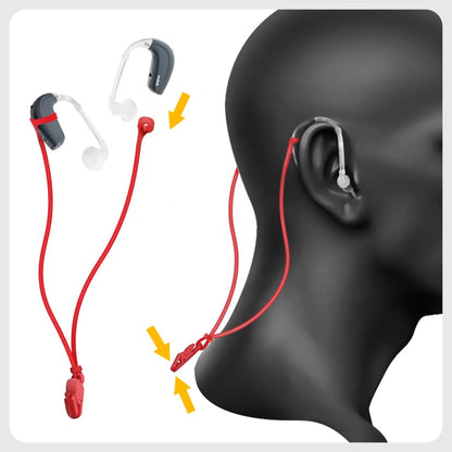 Anti Lost Rope Hearing Aid Adjustable Clips Rope Hearing Aid Clip Holder Hearing Aid Lanyard for Adults with Box 5 Colors