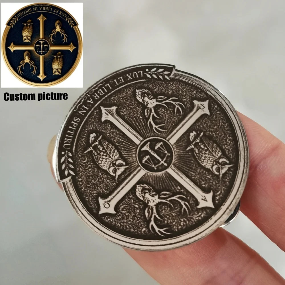 Custom Lapel Pin Laser Engraving Custom Image Logo Metal Brooch Available Personalized Souvenir Badge for Music Choir Club Gift